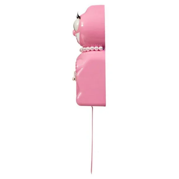 RETIRED urban outfitters Pink Satin Lady Kit Cat Klock
